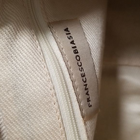 Francesco Biasia Leather Suede Shoulder Bag Cream and Brown Dark Brown Detail - Picture 8 of 8